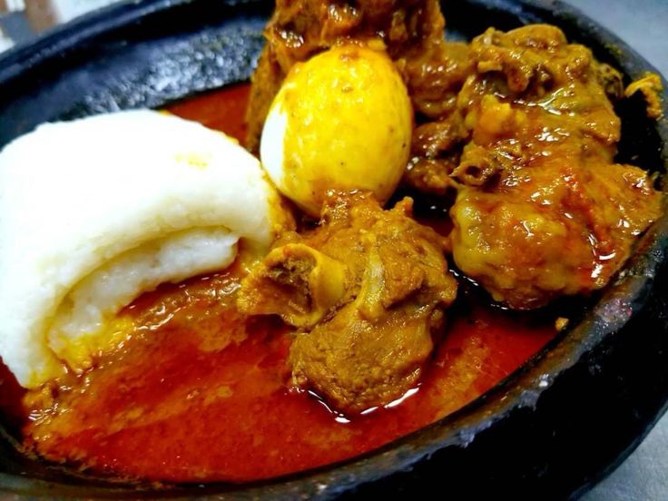 Palm Nut soup with fufu/rice ball